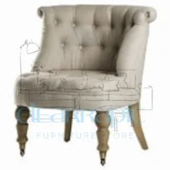 Tufted Linen Accent Chair