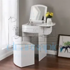 Foldable Vanity Table with Hidden Storage