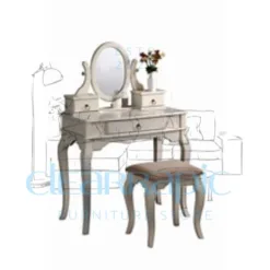 Classic Vanity Table with Oval Mirror